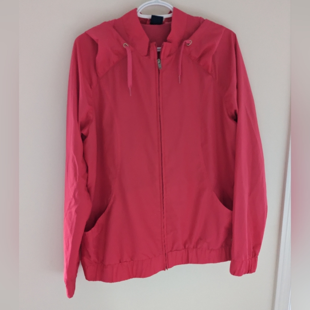 Reebok Hot Pink Windbreaker Light Jacket Women's Size L